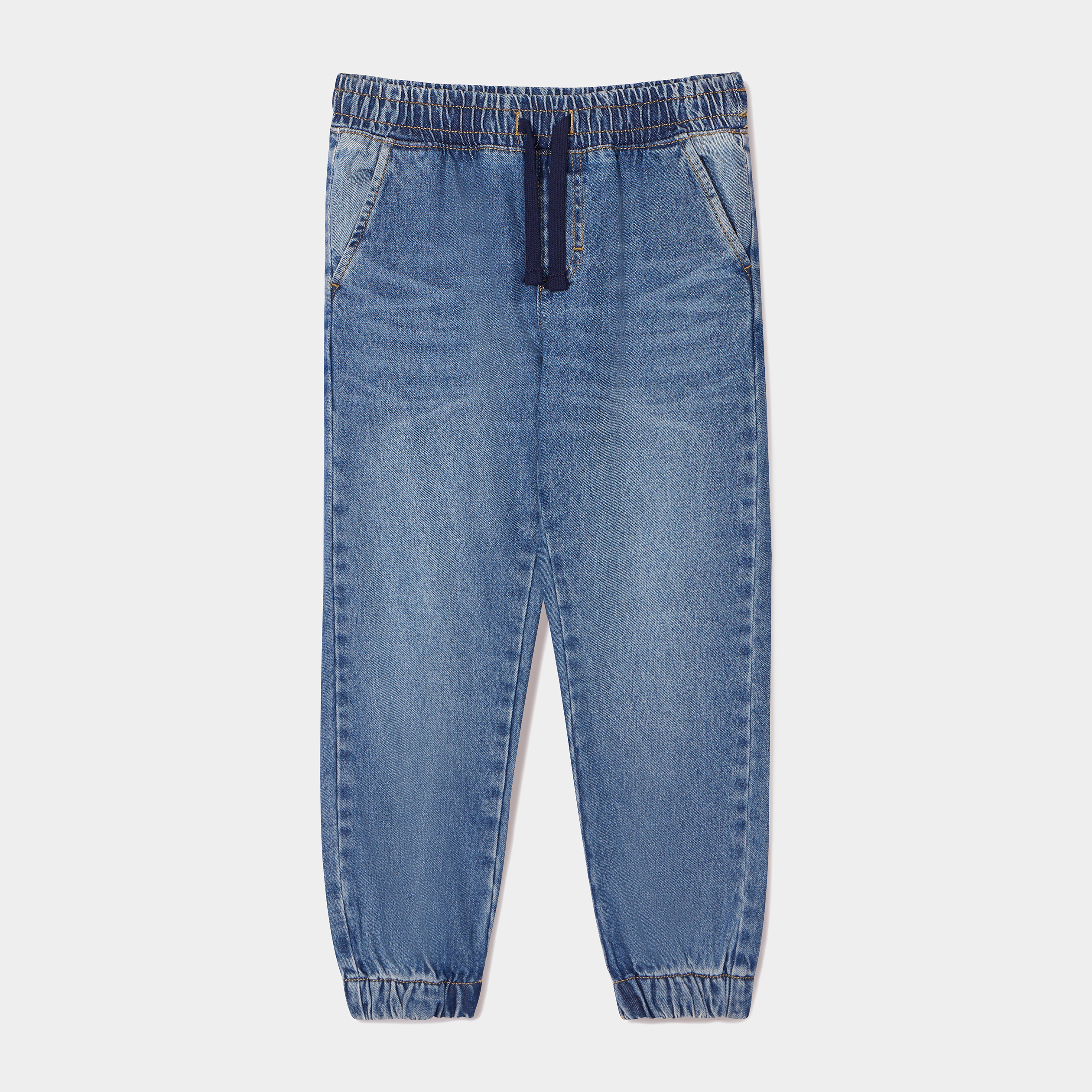 Jeans jogger regular taille élastiquée denim stone garçon | La Halle