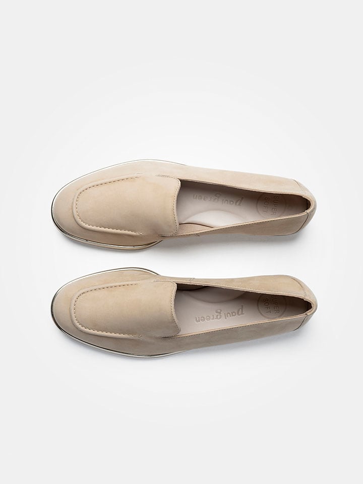 Paul Green Leder-Mokassins in Beige günstig kaufen