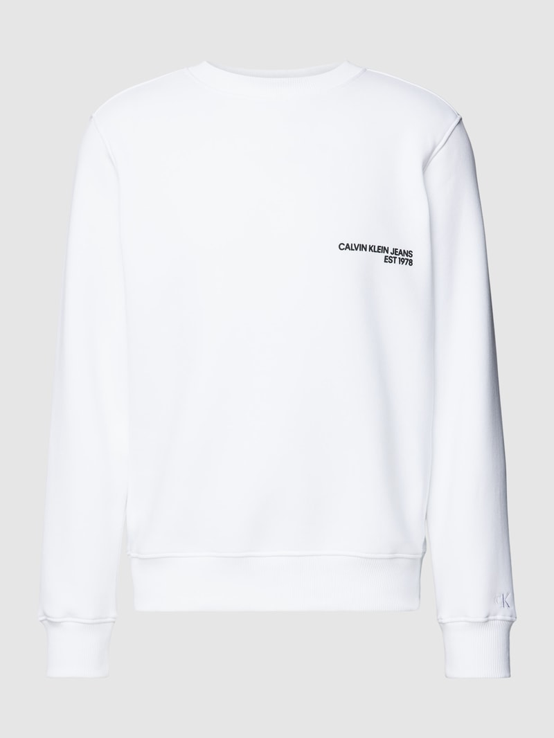 Sweatshirt mit Label-Motiv-Print auf der Rückseite Modell 'CK SPRAY' in weiss