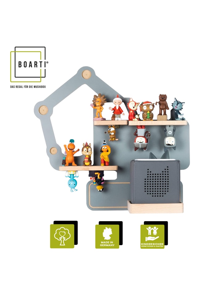 BOARTI Holz Regal Bagger Kinder Toniebox Tonies Figuren in Grau günstig kaufen onesize