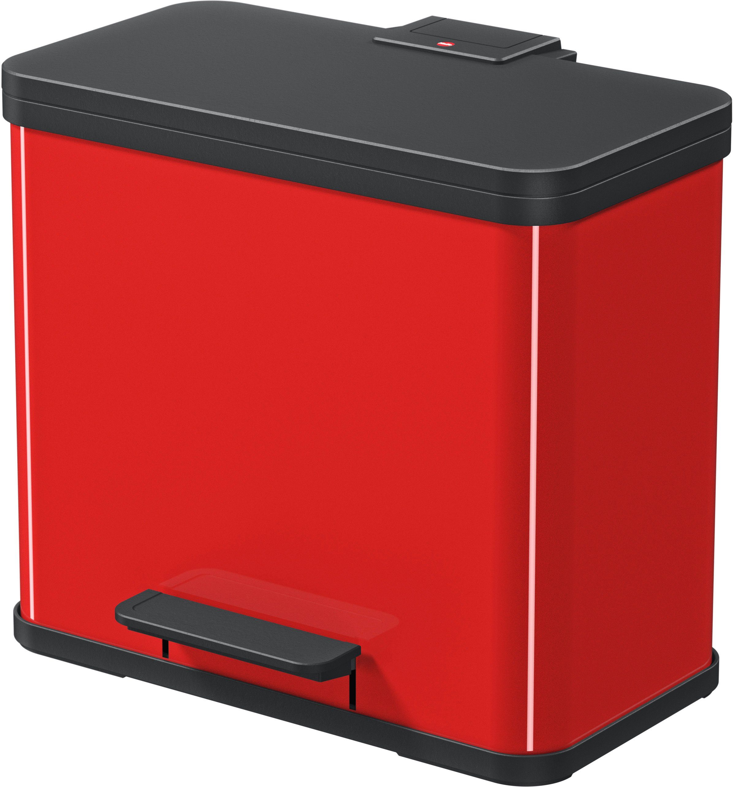 Hailo Mülleimer Öko duo Plus L, 26 l, Stahlblech o. Edelstahl, Kunststoff Inneneimer, Made in Germany