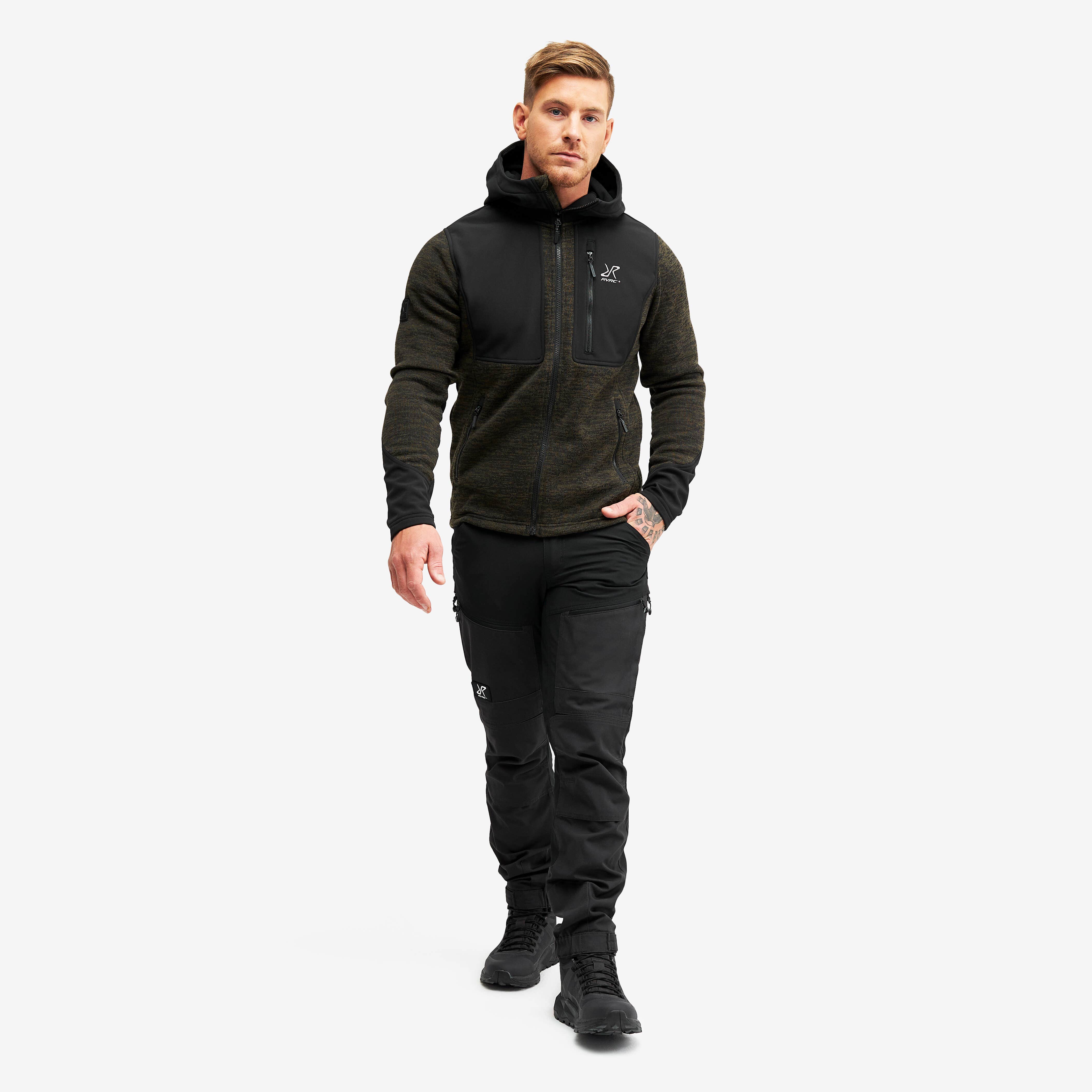 Wander Pro Wool Hoodie Homme Dark Olive