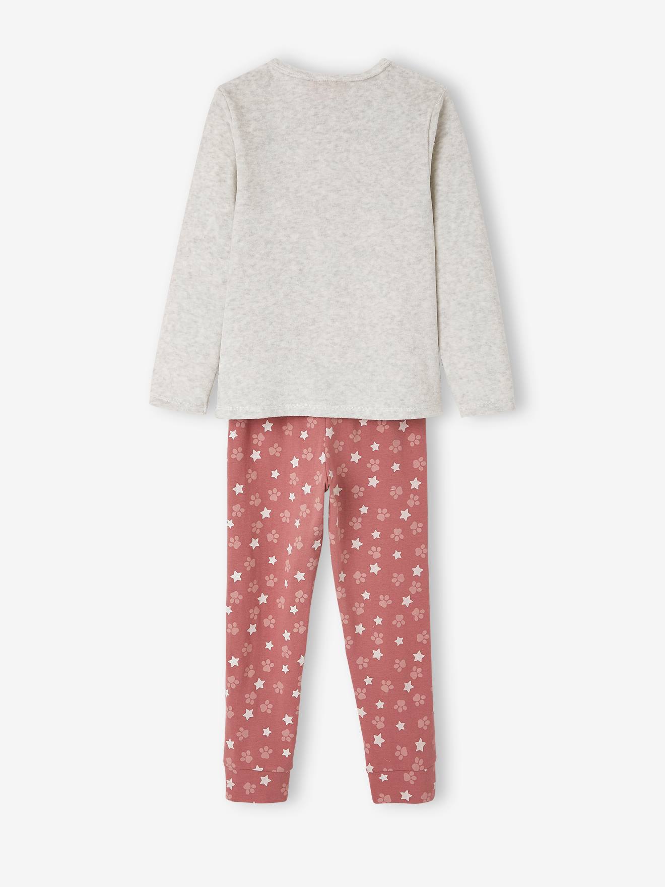 Pyjama fille bi-matière Pat'Patrouille® gris chiné et rose