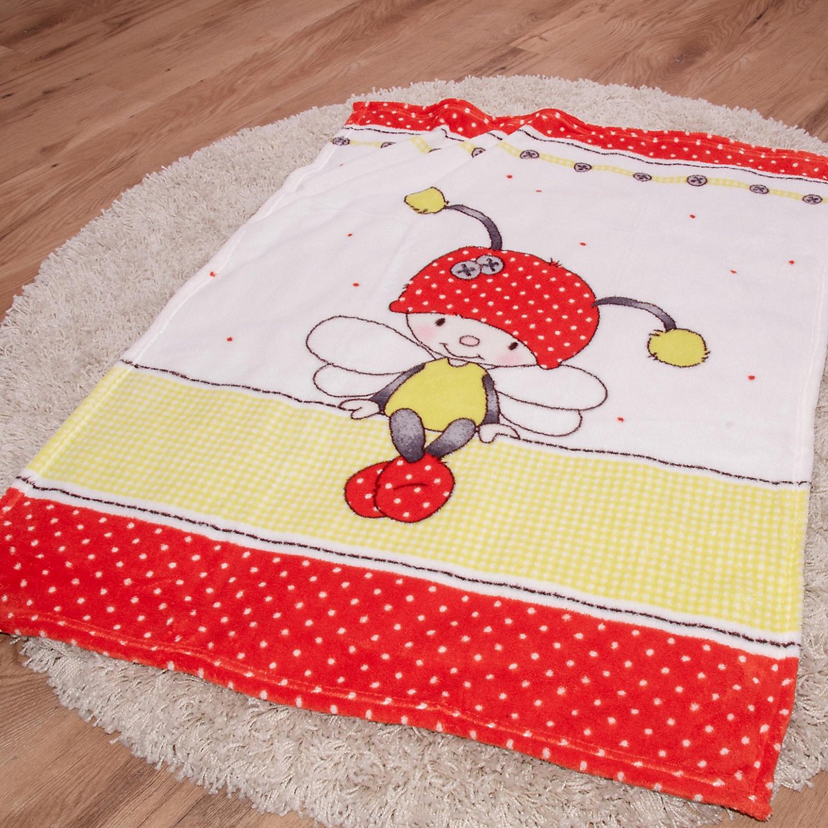 Babydecke Luis, Käferchen, Pünktchen, 75 x 100 cm