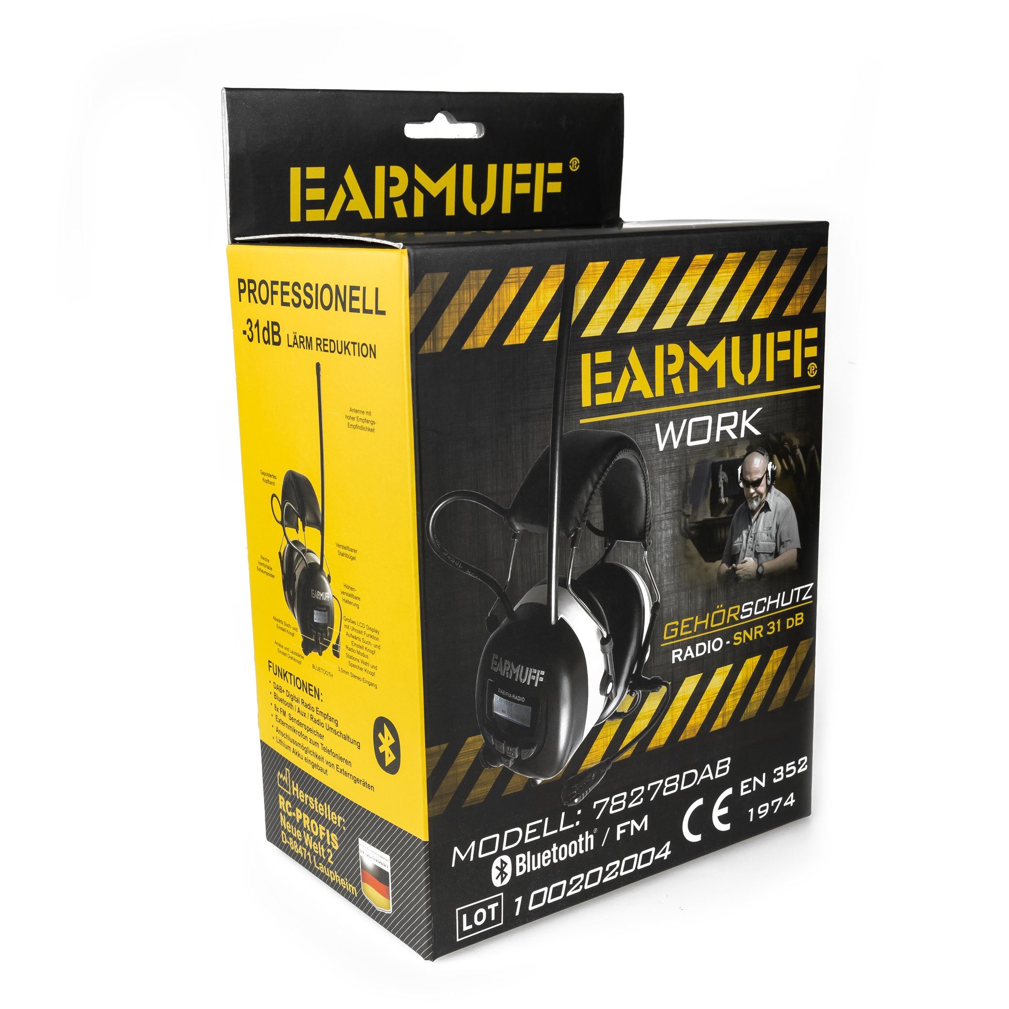 EARMUFF Kapselgehörschutz EARMUFF 31dB DAB+/FM/AUX/Bluetooth, (1 St)