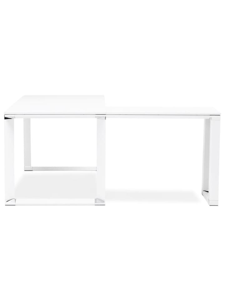 KADIMA DESIGN Eckschreibtisch 170x160 cm platzsparend funktional, Holz & Metall in Weiß günstig kaufen