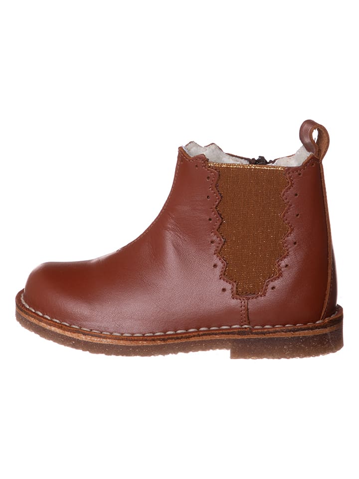 kmins Leder-Chelsea-Boots in Braun günstig kaufen