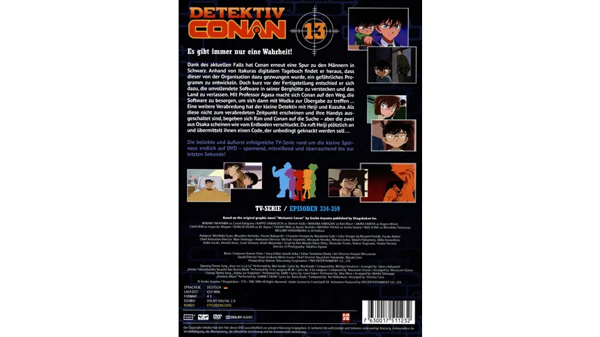 Detektiv Conan - TV-Serie - DVD Box 13 (Episoden 334-358)  [5 DVDs]