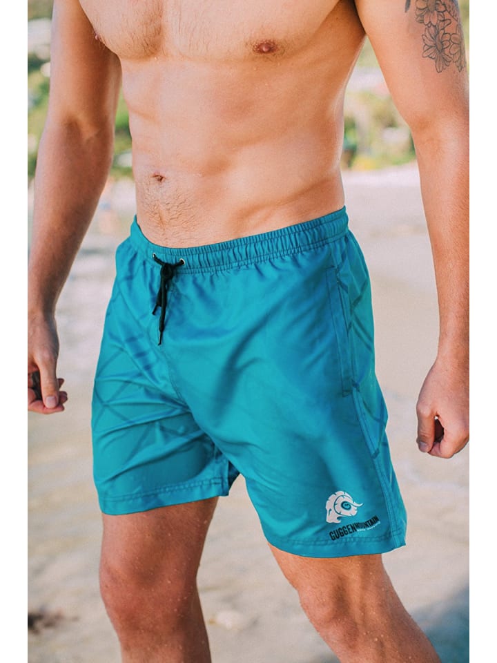 GUGGEN MOUNTAIN Badehose Kariert in Blau günstig kaufen