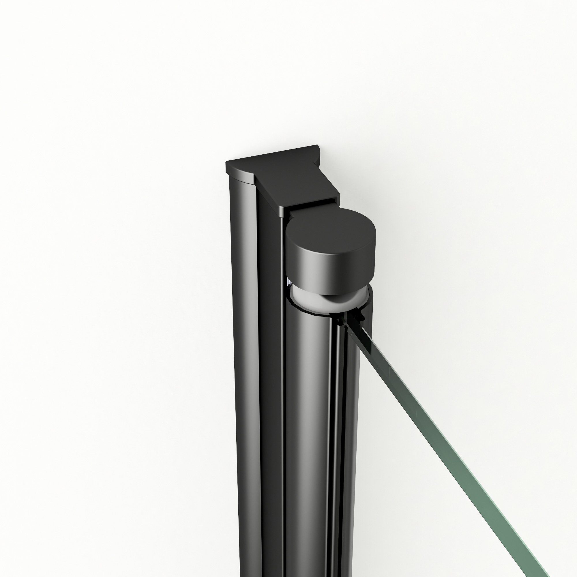 Boromal Badewannenfaltwand Badewannenaufsatz 2 teilig 6mm ESG glas mit Nano 110cm Faltbar Schwarz, 6mm Einscheibensicherheitsglas, Aluminiumprofile, NANO