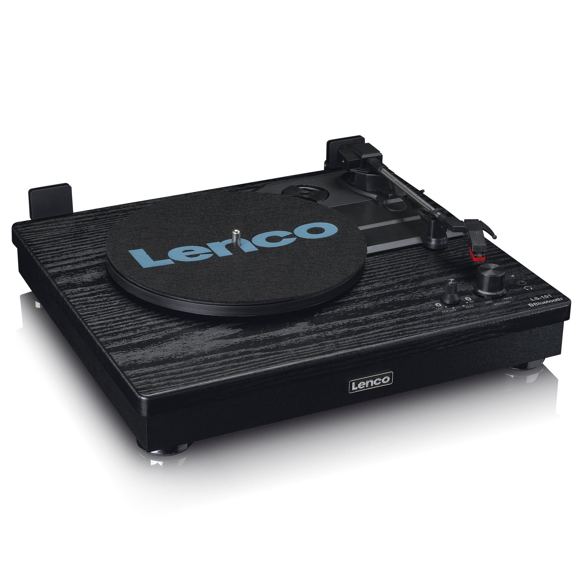 Lenco LS-101BK Plattenspieler mit Bluetooth und separaten Lautsprechern Plattenspieler (Bluetooth)