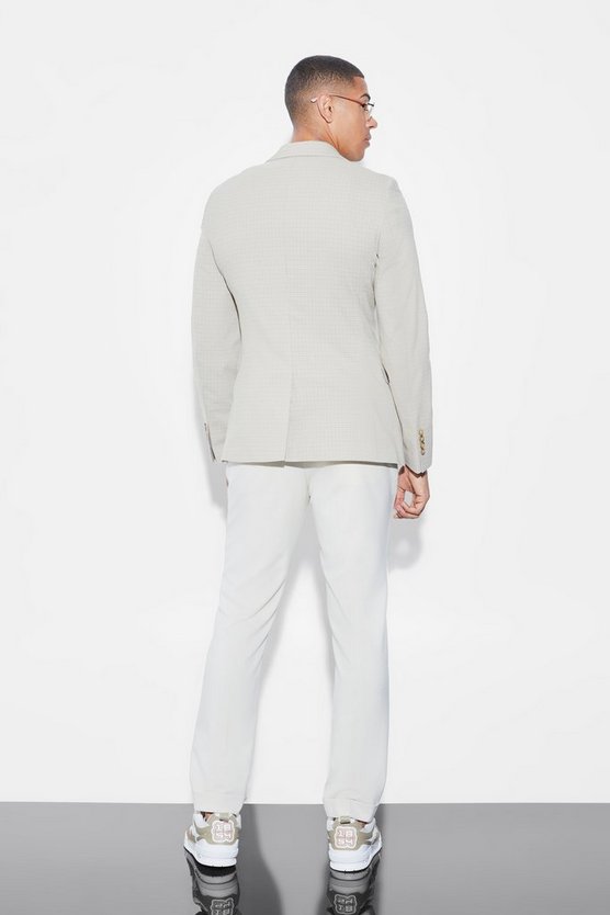 Einreihige karierte Skinny Anzugjacke