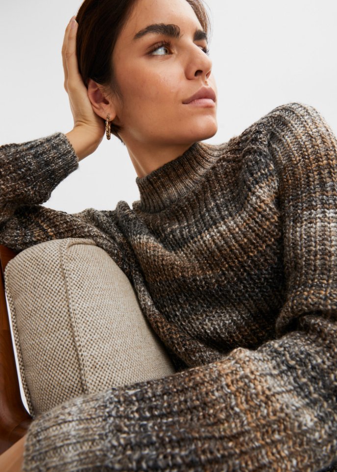 Pullover in Melange-Optik