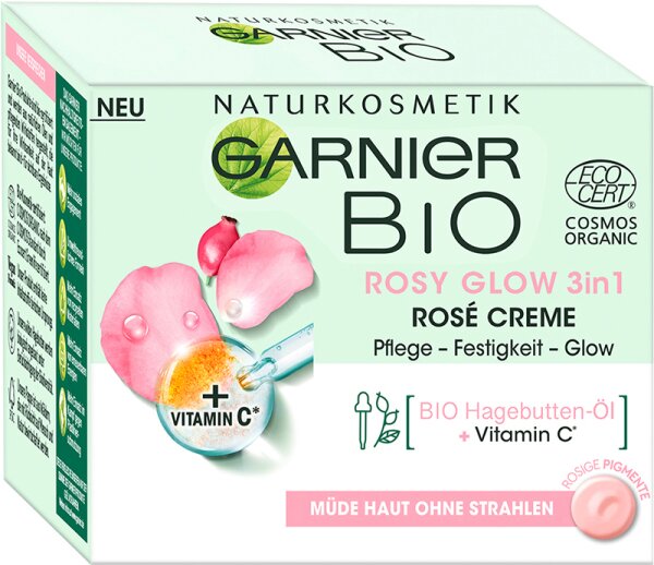 Garnier Bio Rosy Glow 3in1 Rosé Creme Gesichtscreme