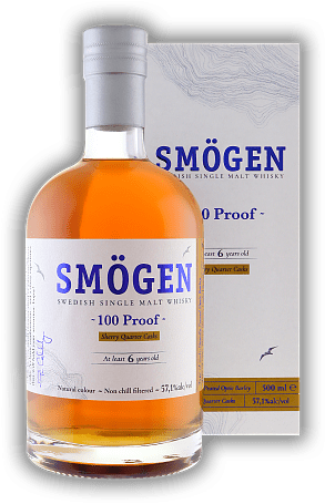 Smögen 100 Proof Swedish Single Malt Whisky 6 Years Batch 2 57,1% Smögen 100 Proof Swedish Single Malt Whisky 6 Years Batch 2 57,1% Heavily Peated Single Malt von Schwedens Westküste. Alter 6 J. - 0,5	 Liter - Vol 57,1%