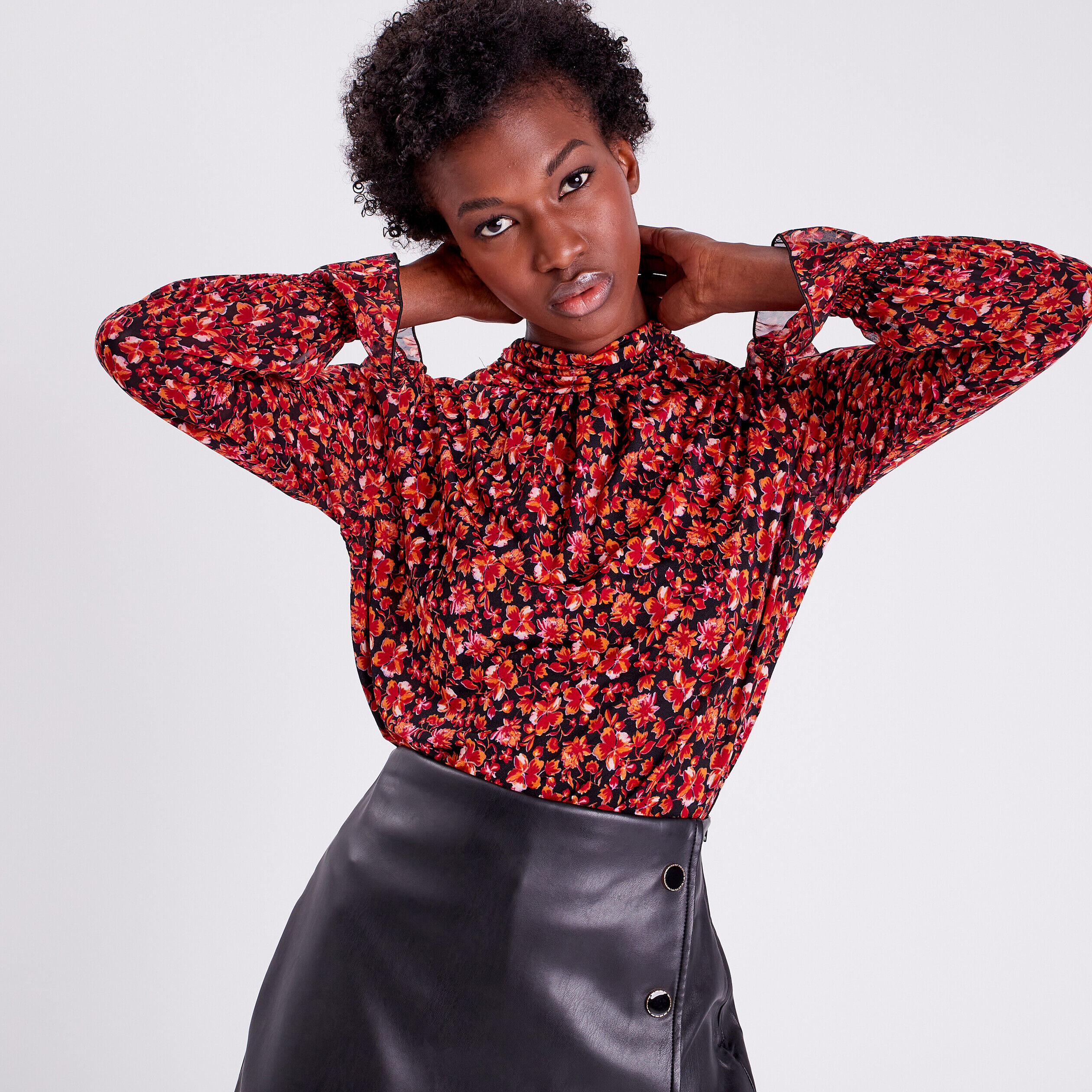 Blouse manches longues noir femme | Cache Cache