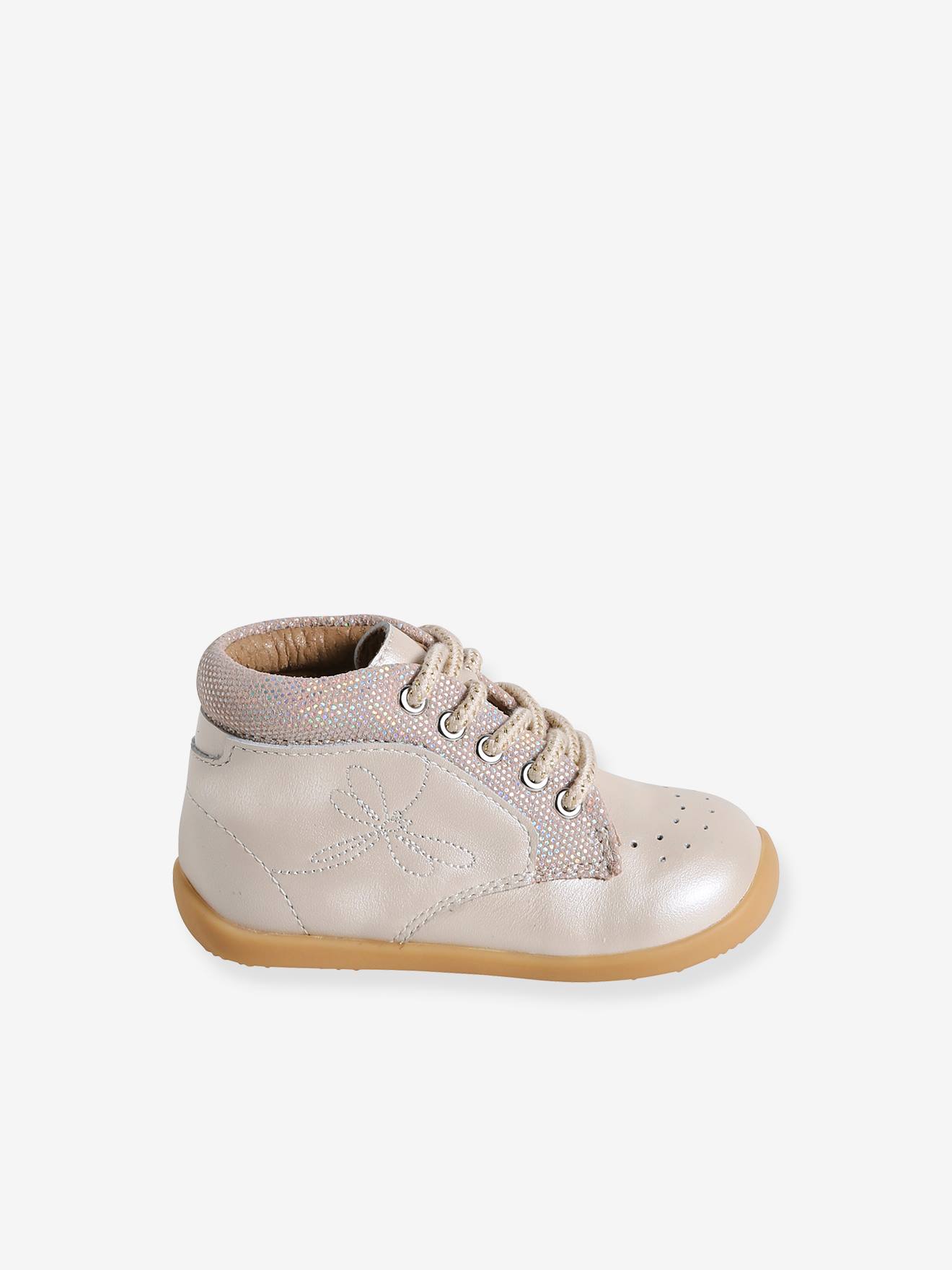 Vertbaudet Baby Lauflern-Boots - beige glanzeffekt