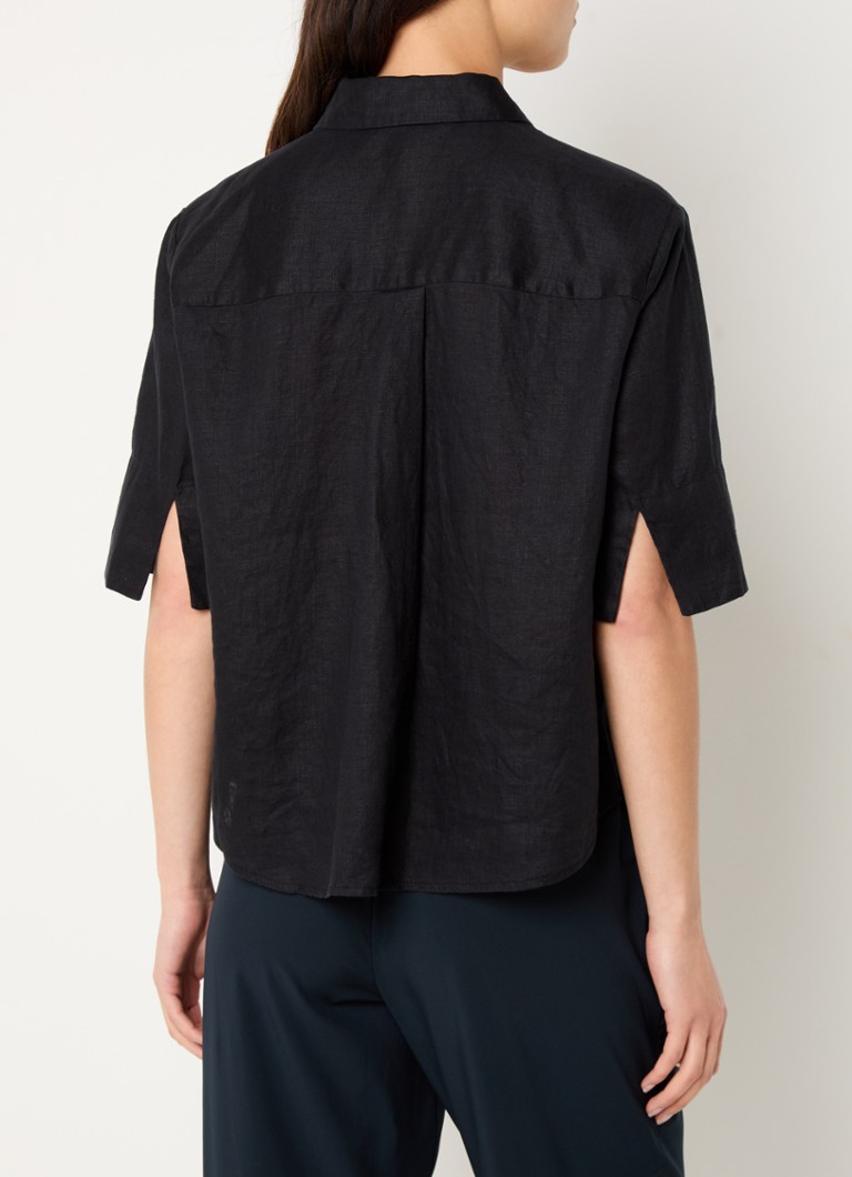 OPUS  Filalia blouse van linnen met borstzakken