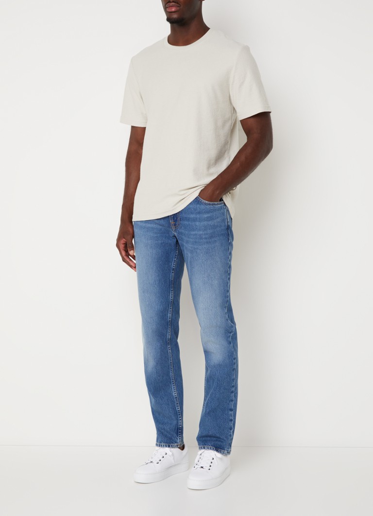 Blugi cu croială dreaptă Nudie Jeans Gritty Jackson, decolorare medie