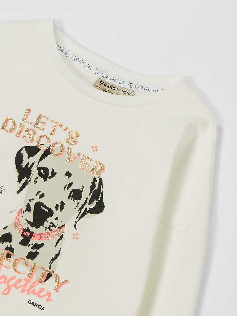 Longsleeve mit Print in offwhite