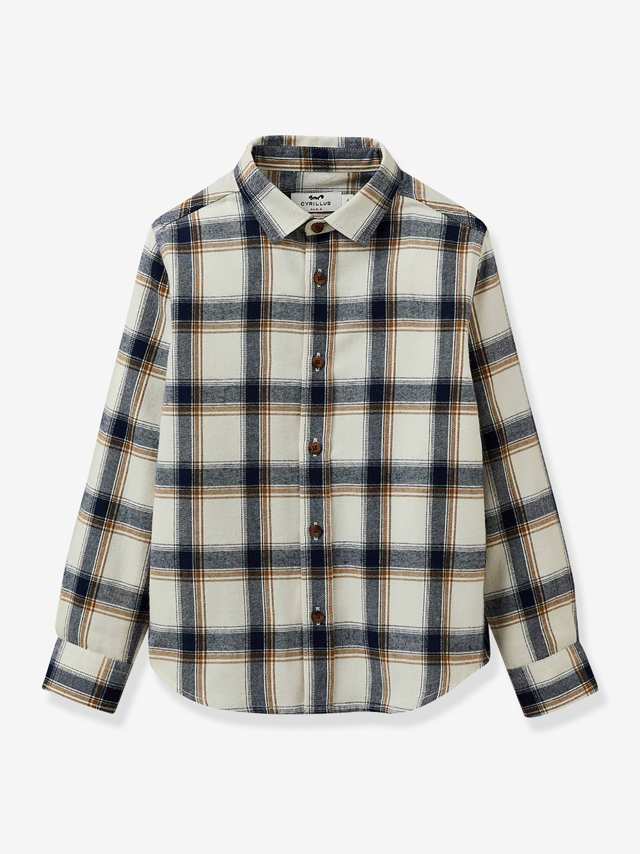 Chemise garçon grands carreaux CYRILLUS carreaux blanc