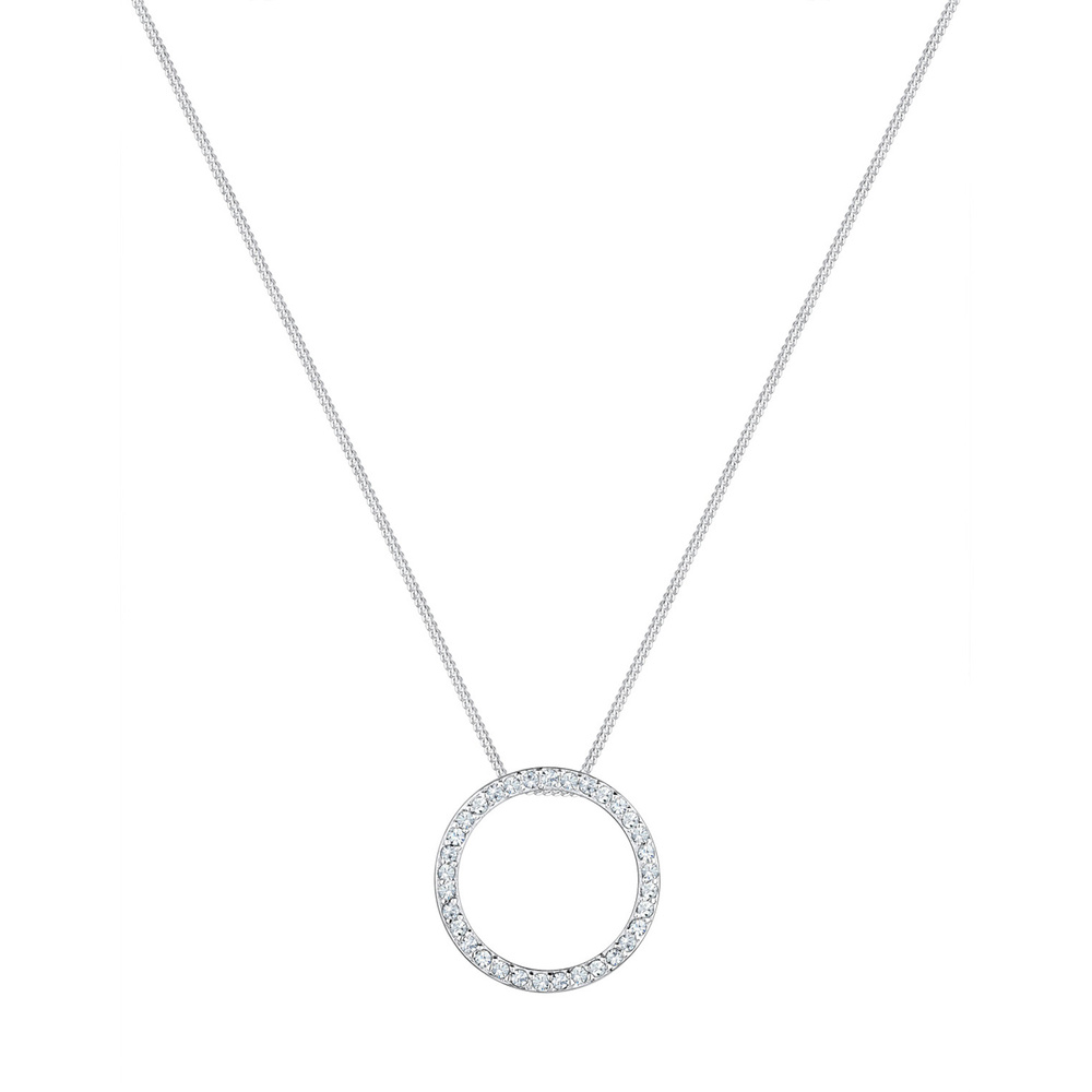 Elli Elli Collier Femmes Cercle Pendentif Classique avec Cristaux en Argent Sterling 9 collier