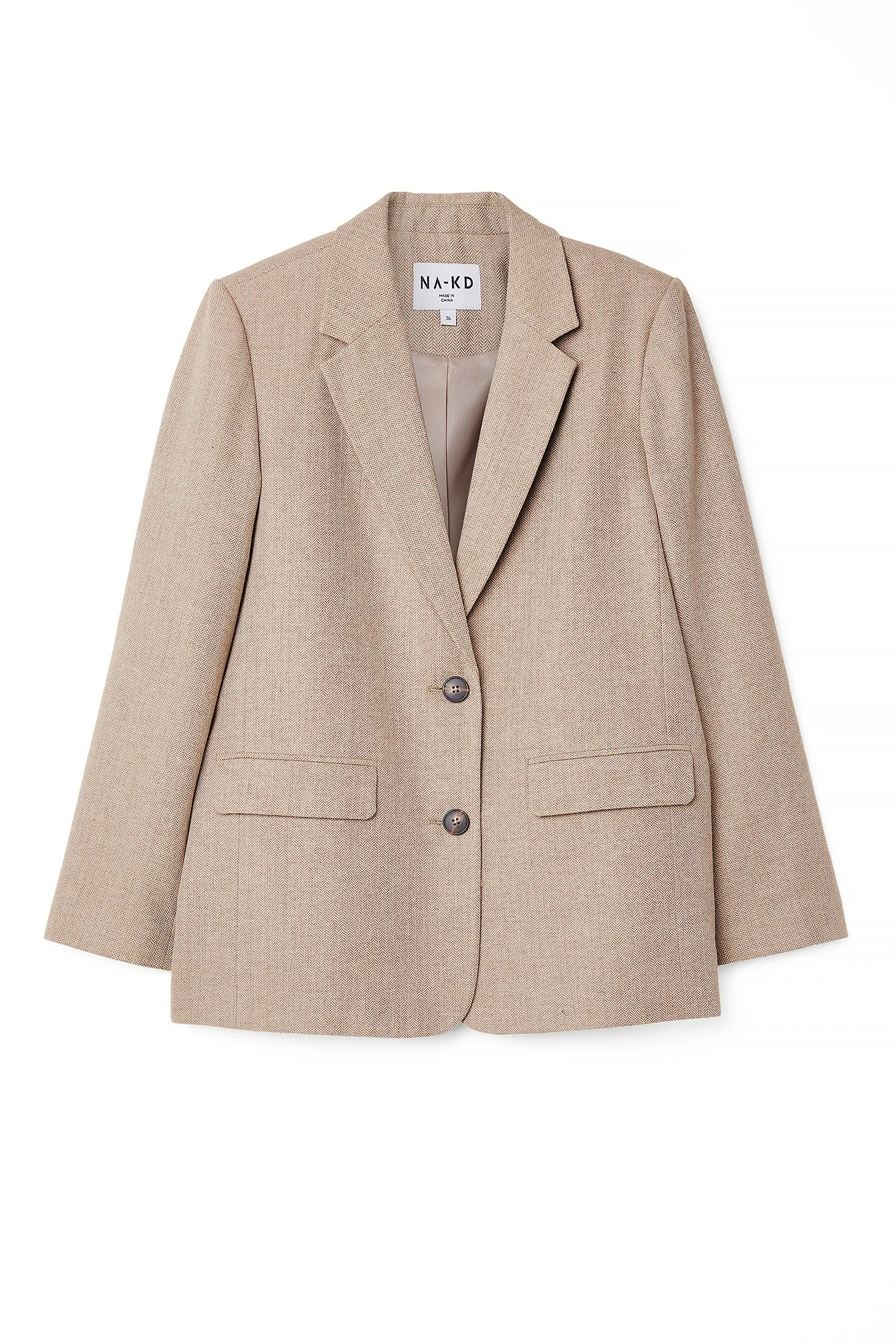 Blazer aus Wollmischung mit Fischgrätmuster