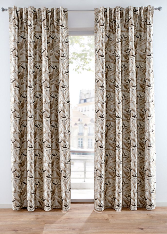 Jacquard Vorhang mit Blumen Muster (1er Pack)