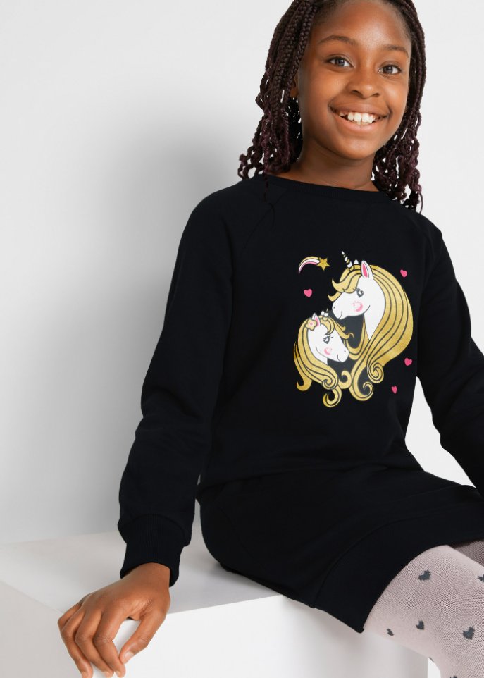 Mädchen Sweatkleid aus Bio-Baumwolle
