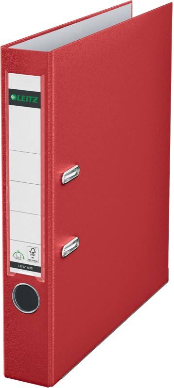 Leitz 180° Ordner DIN A4 52 mm Rot 2 Ringe 1015 PP (Polypropylen) Glatt Hochformat