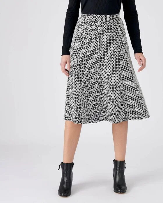 Jupe évasée maille jacquard