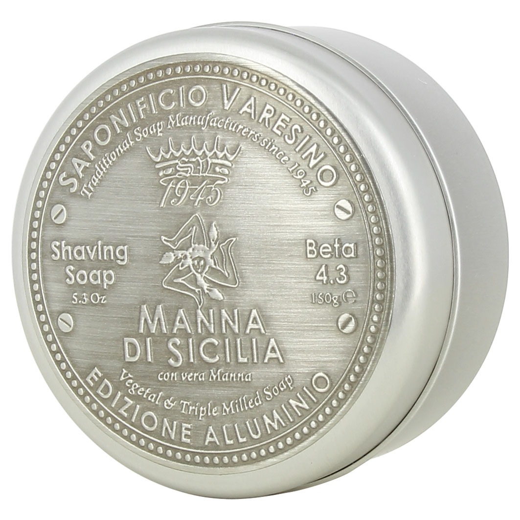 Manna di Sicilia Shaving Soap Aluminium Jar
