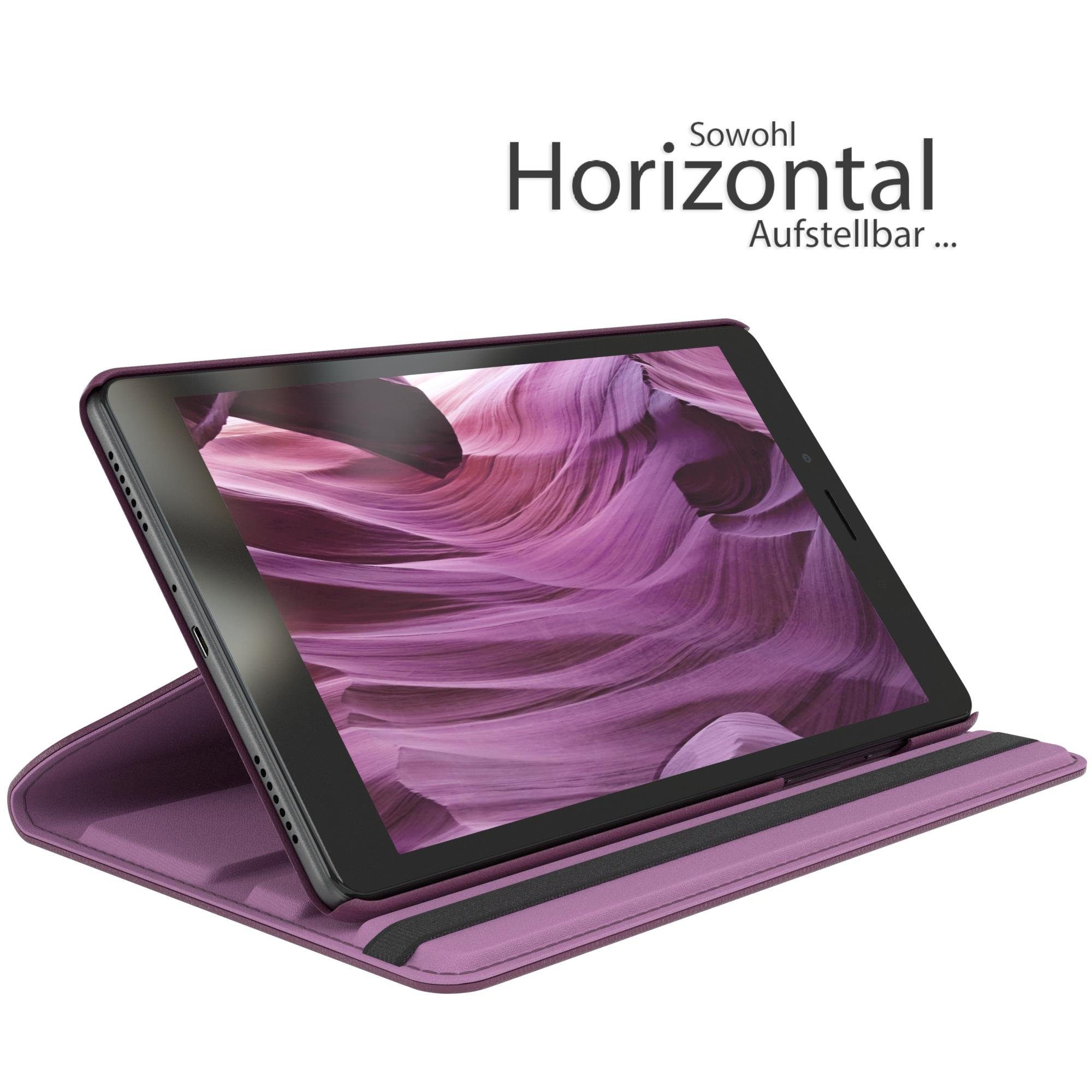EAZY CASE Tablet-Hülle Rotation Case Samsung Galaxy Tab A 8.0 8 Zoll, Tablet-Hülle Bookstyle Case Fullcover Schutz Tasche Stehfunktion Lila
