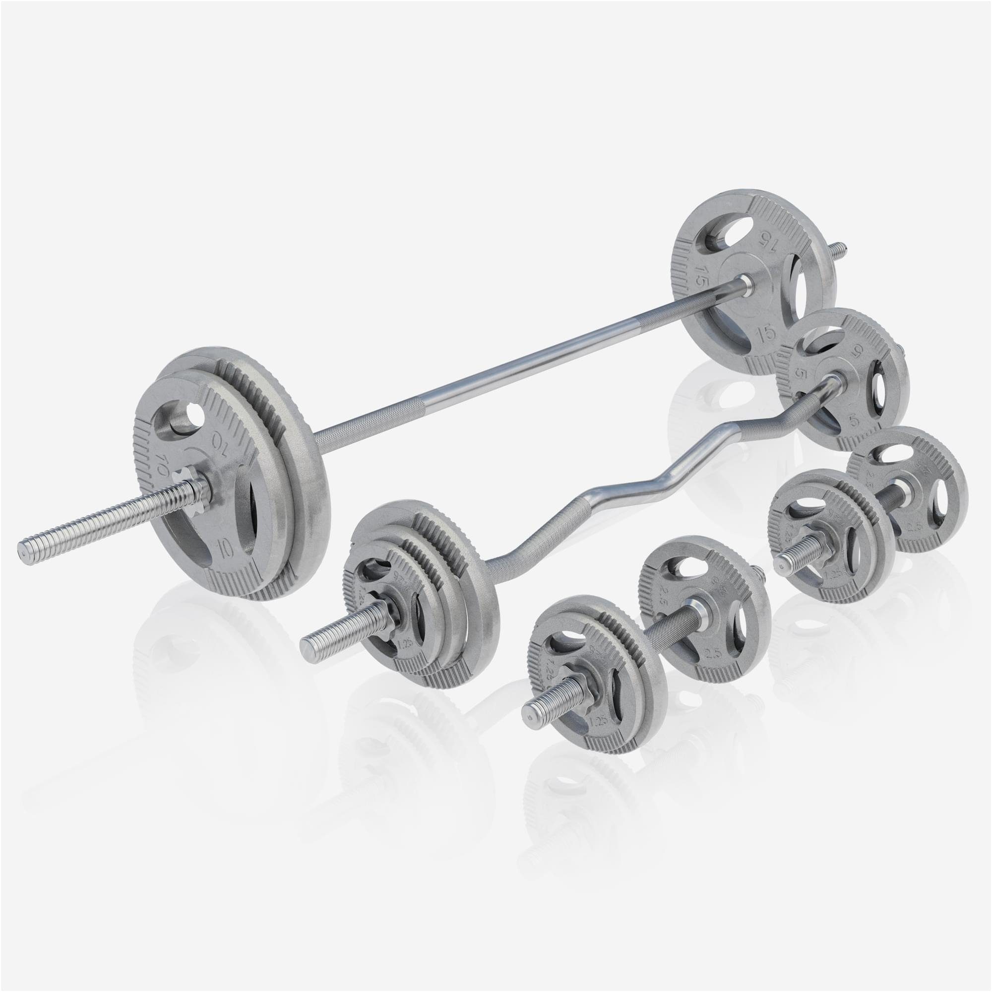 GORILLA SPORTS Hantelbank Kraftstation, 108kg Hantelset, Ablage, Guss Gripper, Hantelscheiben, (1-tlg)