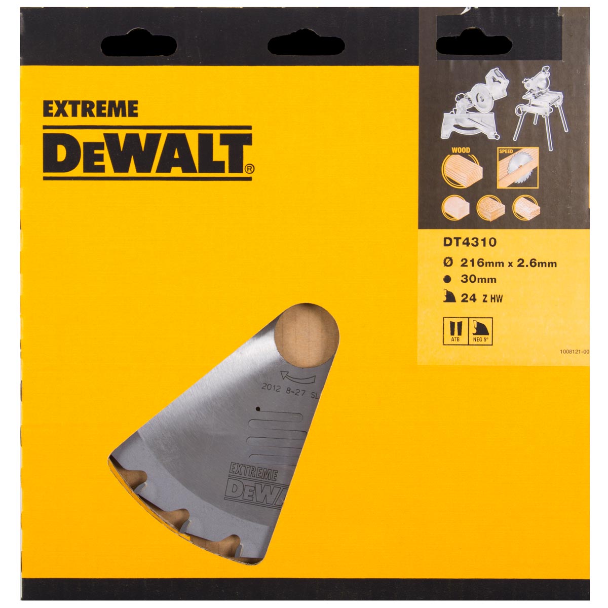 DeWalt Zubehör DT4310-QZ DT4310 HM Sägeblatt 216 x 30 x 24T Wechselzahnung -5°