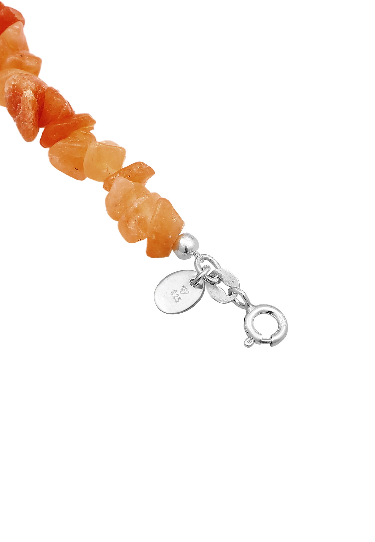 Collana da donna Elli PREMIUM, con perla naturale a forma di ciottolo e avventurina marrone in argento sterling 925.