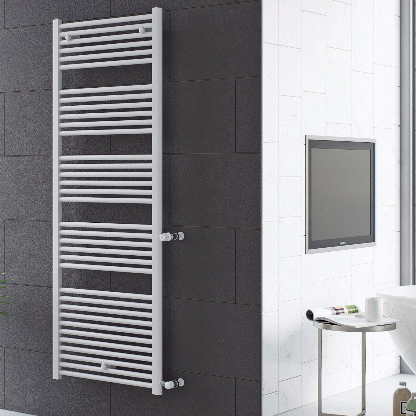 Ximax Badheizkörper Hektor SA 1838 mm x 600 mm, 1028 Watt, Seitenanschluss NA: 500 mm, weiß
