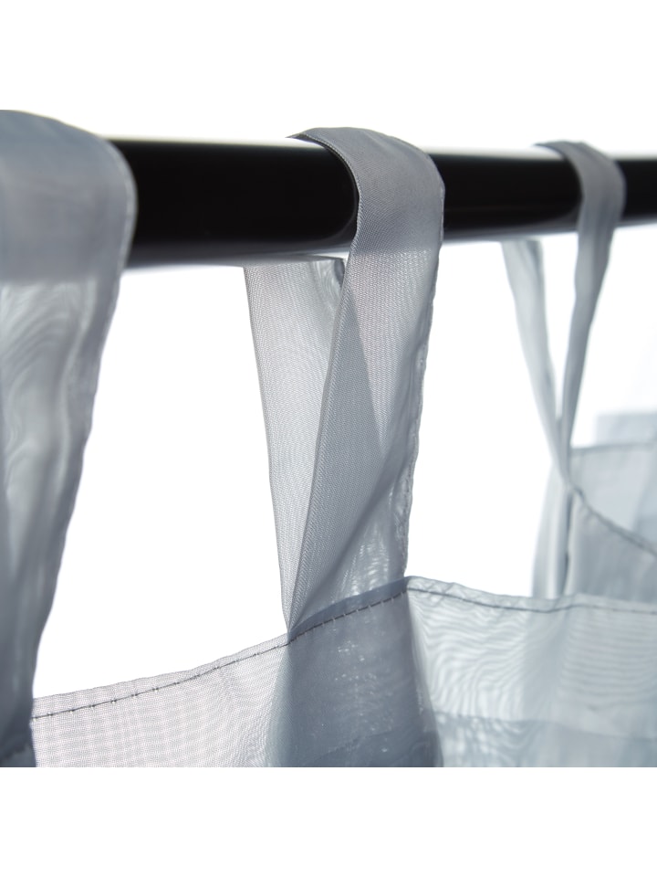 relaxdays 2x Vorhänge in Silber - (L)245 x (B)140 cm günstig kaufen onesize