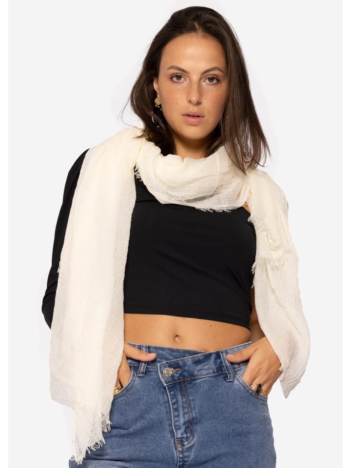 SASSYCLASSY Musselin Schals in Offwhite günstig kaufen onesize