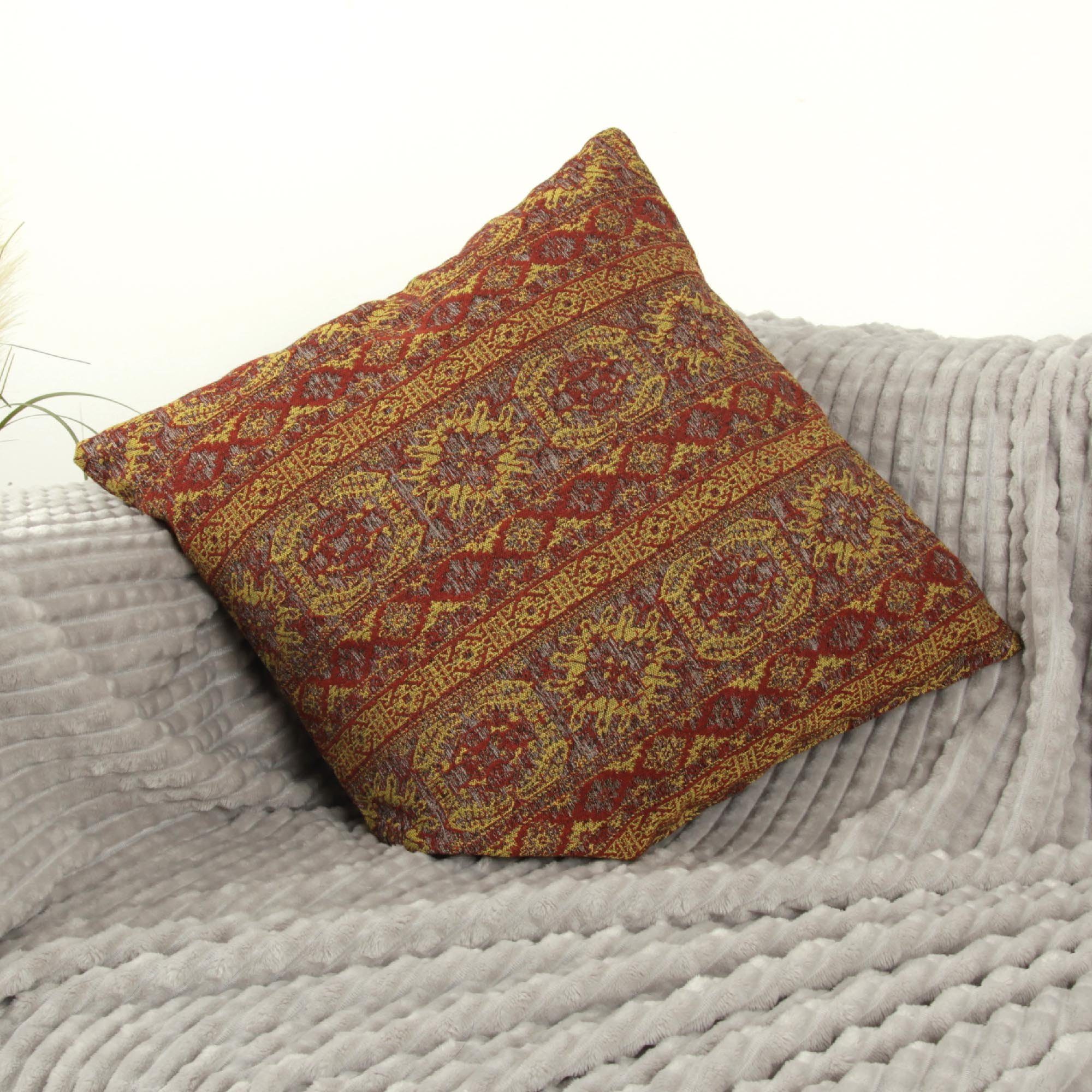 Kissenbezüge KHDK-05409, Bestlivings (1 Stück), Kissenhülle 45 x 45 cm (Marakesh Terracotta) - Bohemian Oriental Boho - Hochwertiger Kissenbezug mit Reißverschluss