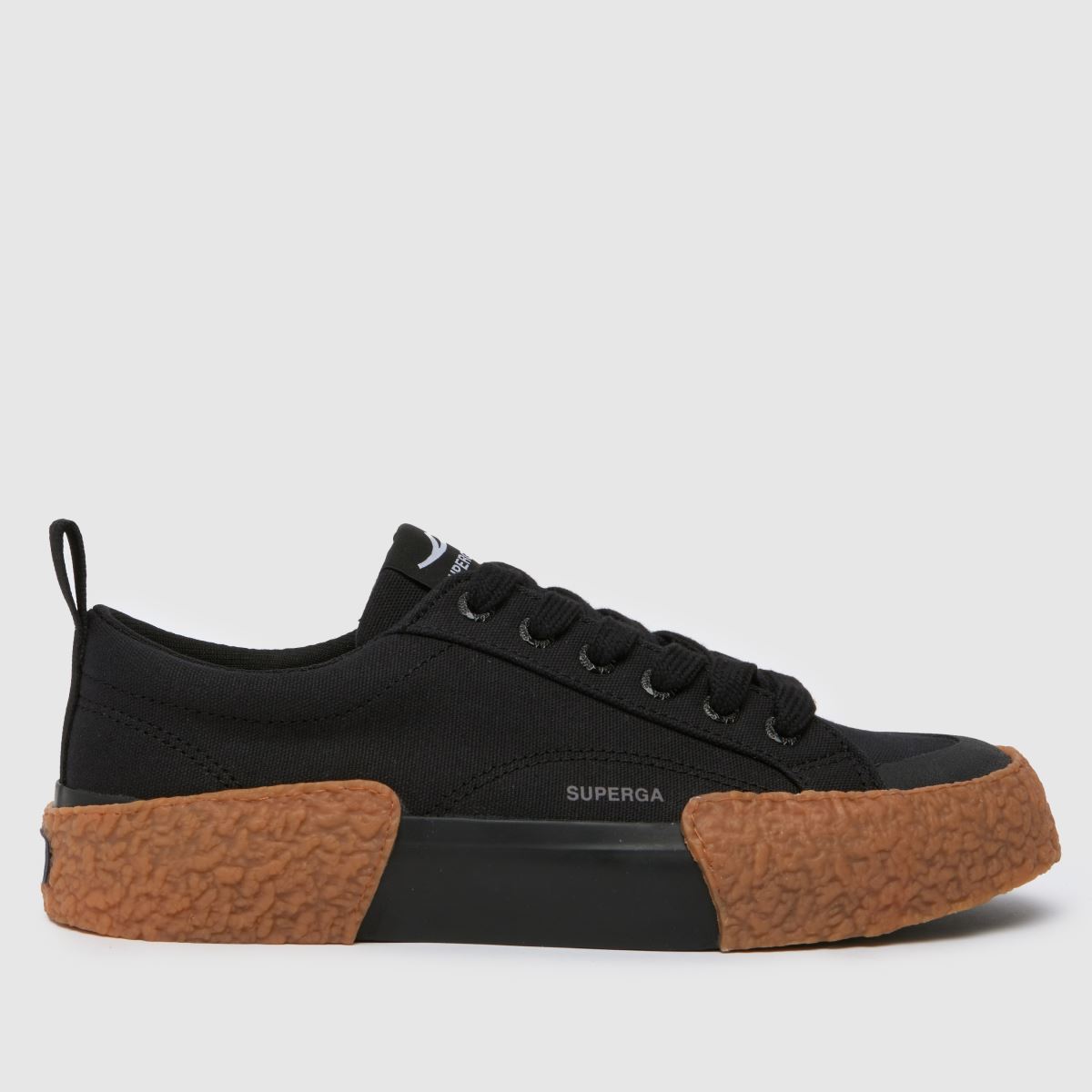 Superga – 2660 – Svarta randiga sneakers med stora bumpers