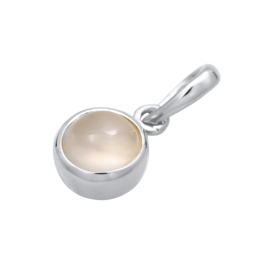 Elli Elli Pendentif Femmes pendentif solitaire rond avec pierre de lune en argent ster Pendentif