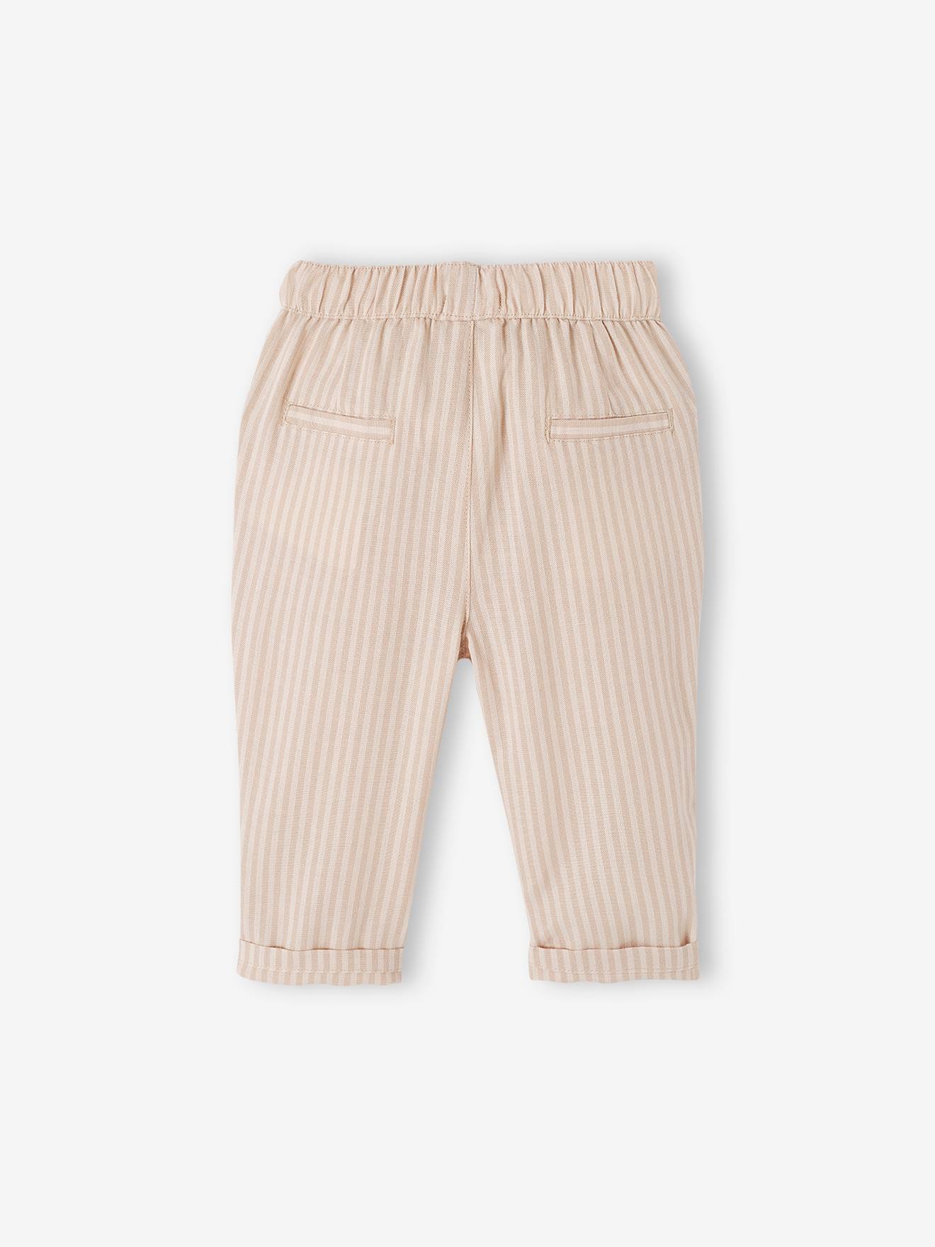 Vertbaudet Festliche Baby Hose mit Schlupfbund - sandfarben