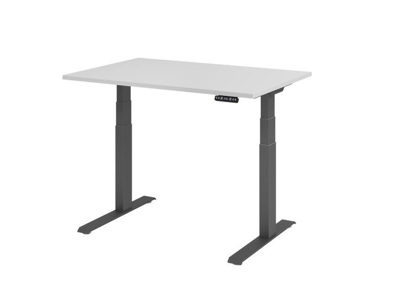 Hammerbacher Sitz-Stehschreibtisch VXDKB12/5/G Grau 1200 x 800 mm