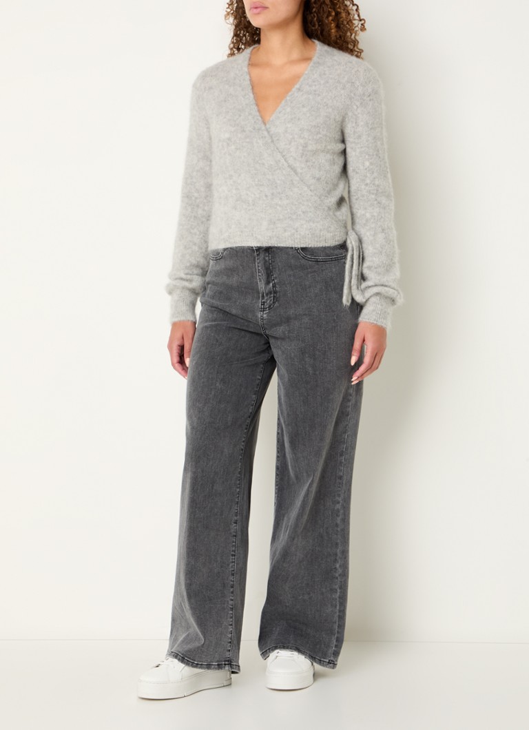 Bellamy Irene fine knitted wrap cardigan in alpaca wool blend