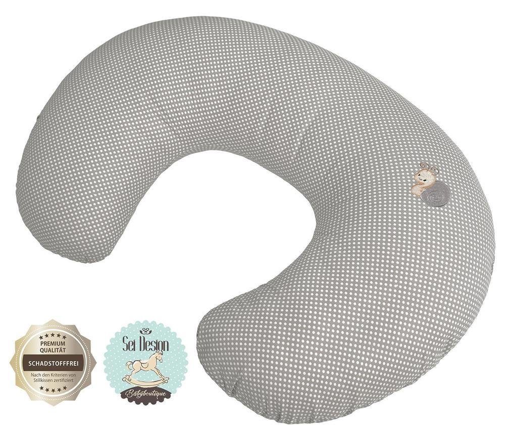 SEI Design Stillkissen Stillkissen klein Stillmond Stillhörnchen, Schwangerschaftskissen mit Bezug, Bezug 100% Baumwolle