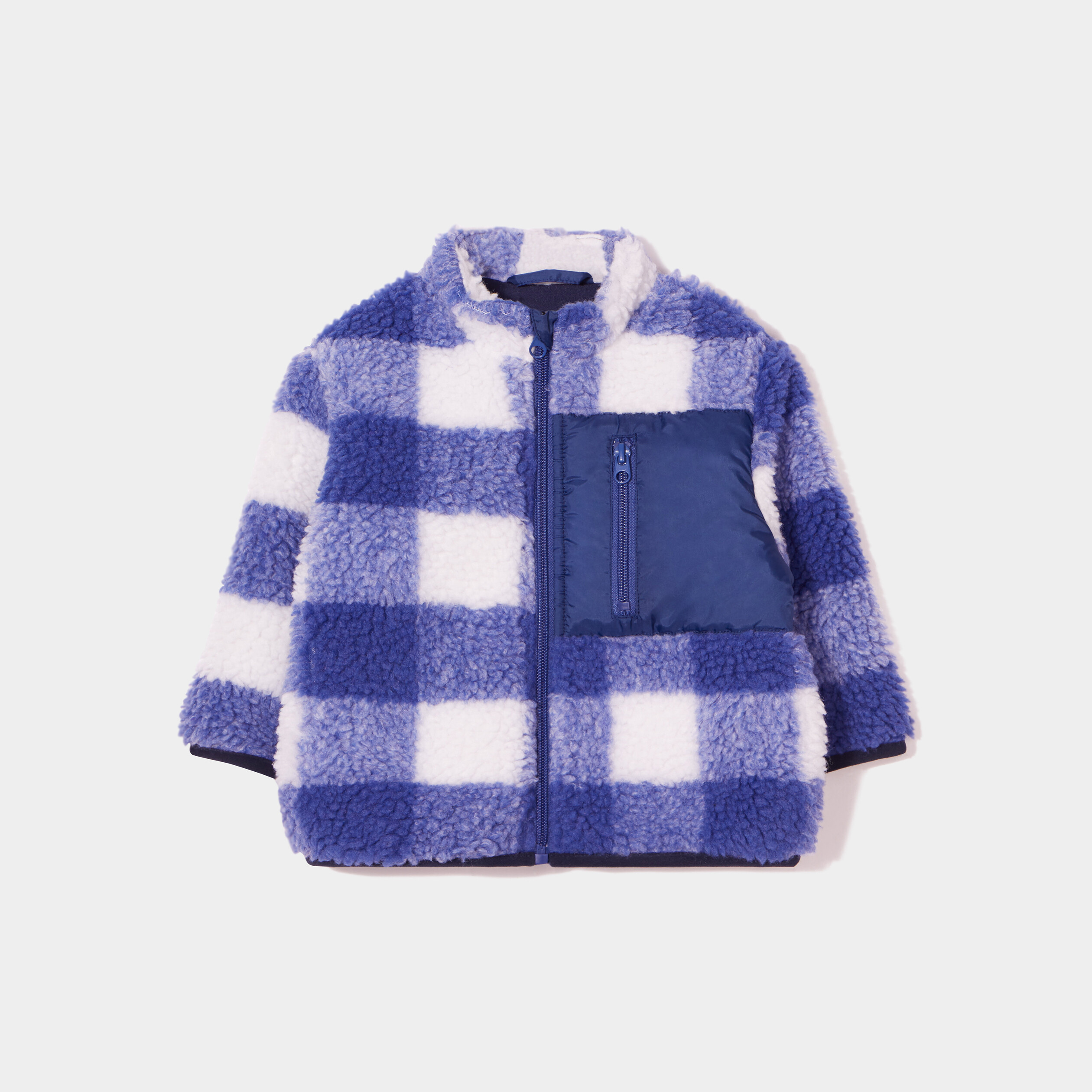 Veste imitation laine de mouton bleu bébé garçon | La Halle