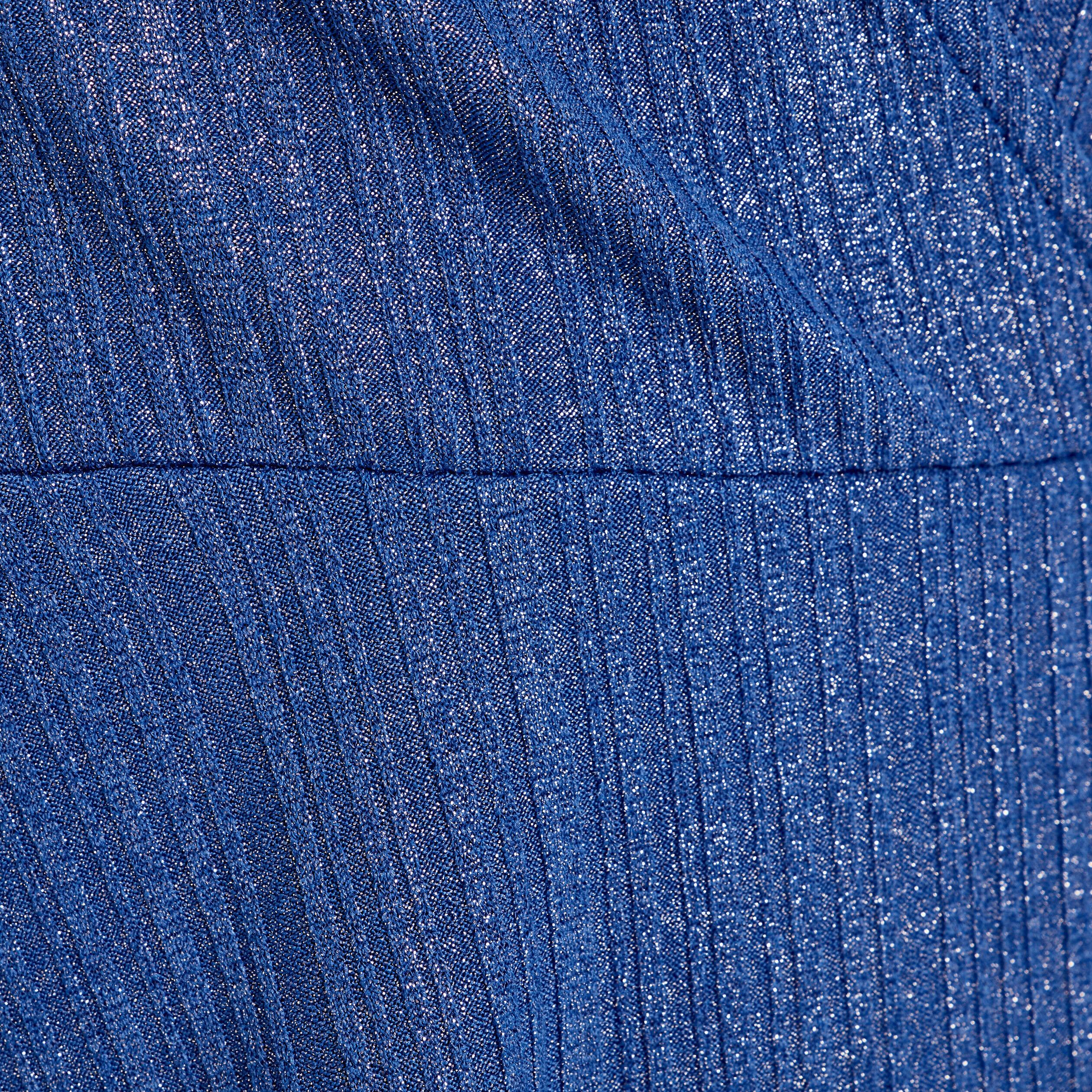 Robe portefeuille métallisée bleu roi femme | Cache Cache