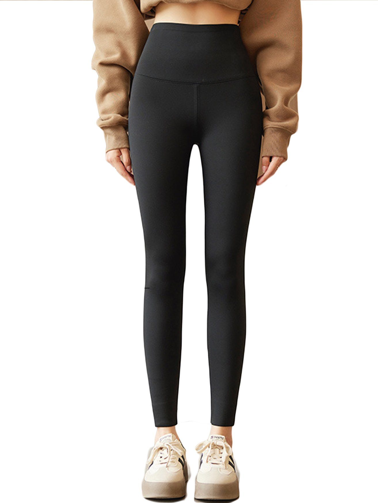 HOHEA H Thermoleggings Damen Herbst und Winter elastische Hosen enge High-Waisted (1-tlg) Leggings Hosen Bauch abnehmen warm Bottoming Hosen
