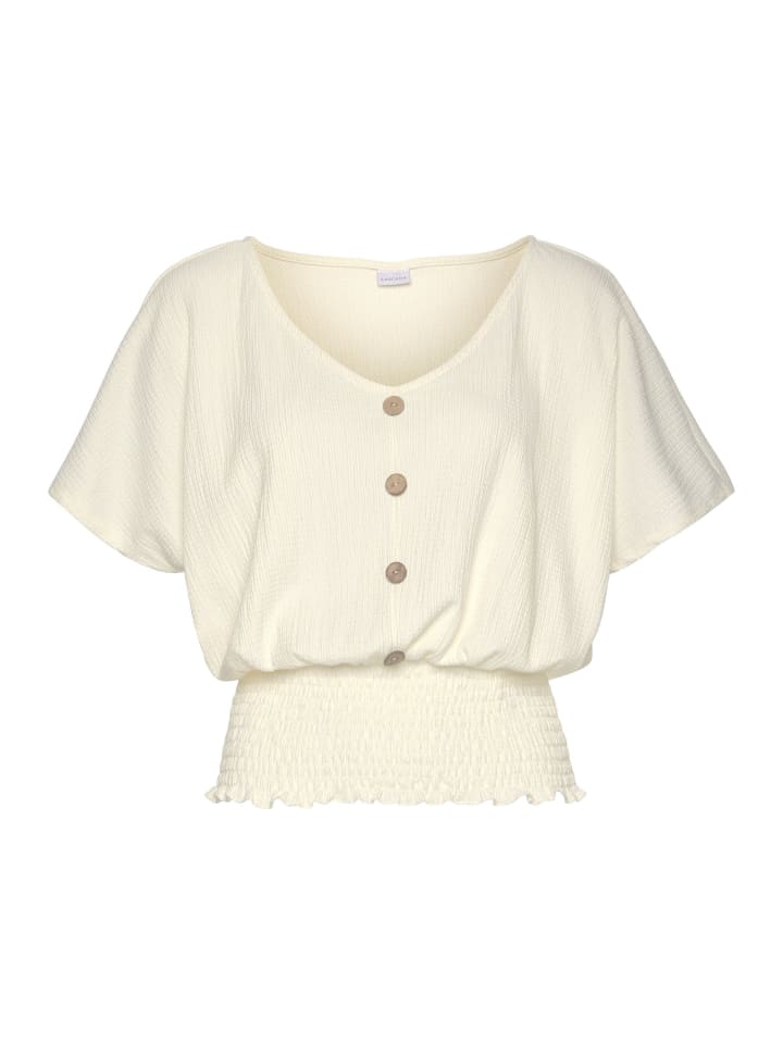 LASCANA V-Shirt in creme günstig kaufen